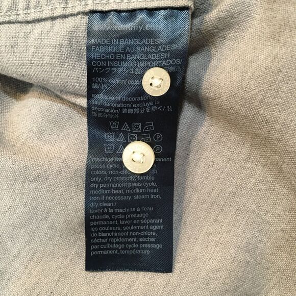 Tommy Hilfiger Mens M Long Sleeve Oxford Button Up Classic FIt Shirt Gray Cotton - Picture 7 of 10